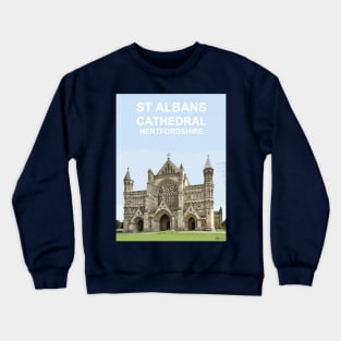 St Albans Cathedral Hertfordshire. Travel poster Crewneck Sweatshirt